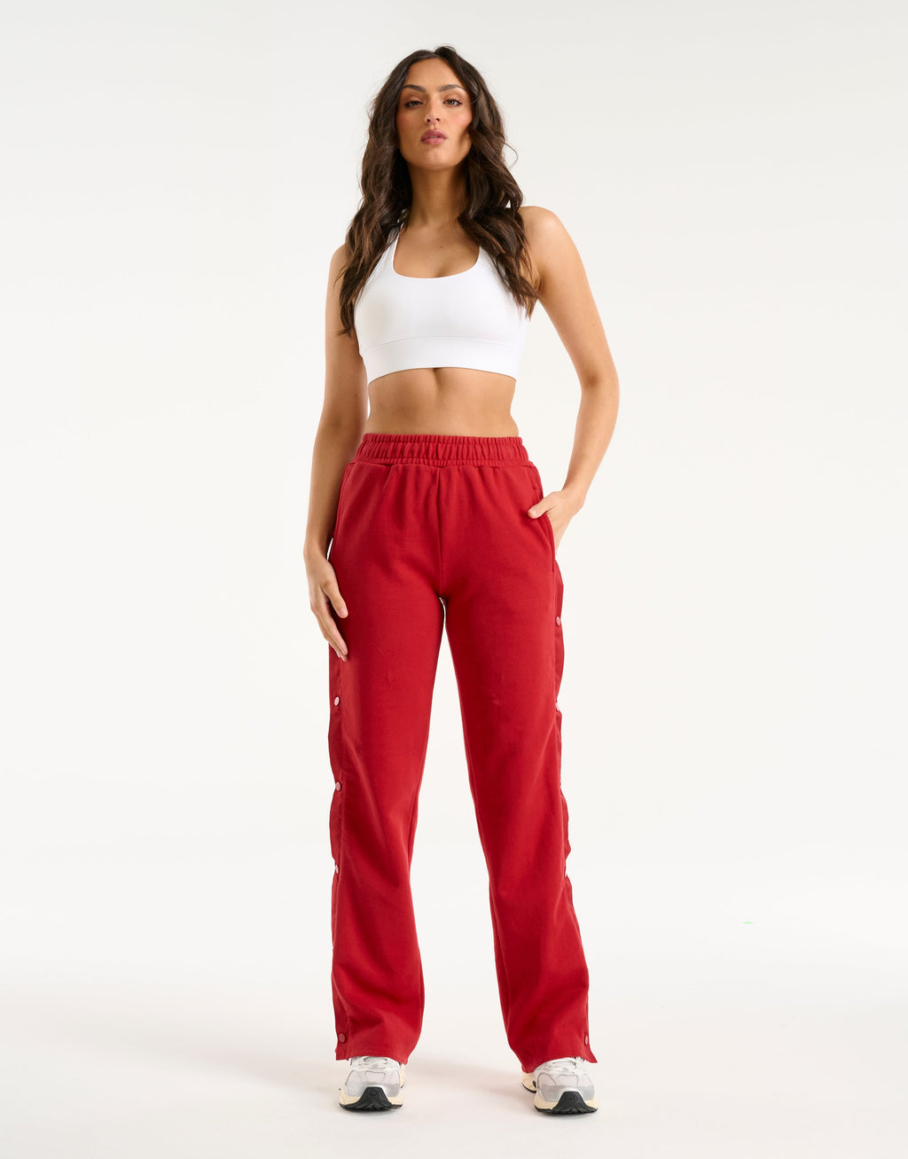 Snap Sweatpants - Red