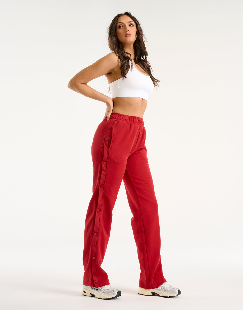 Snap Sweatpants - Red