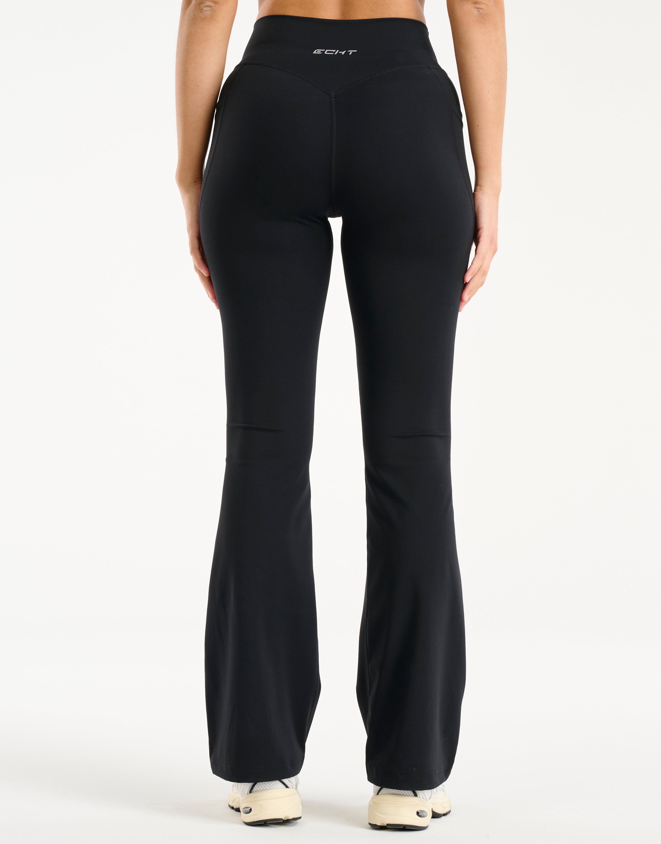 Flare Lycra Pocket Leggings - Black