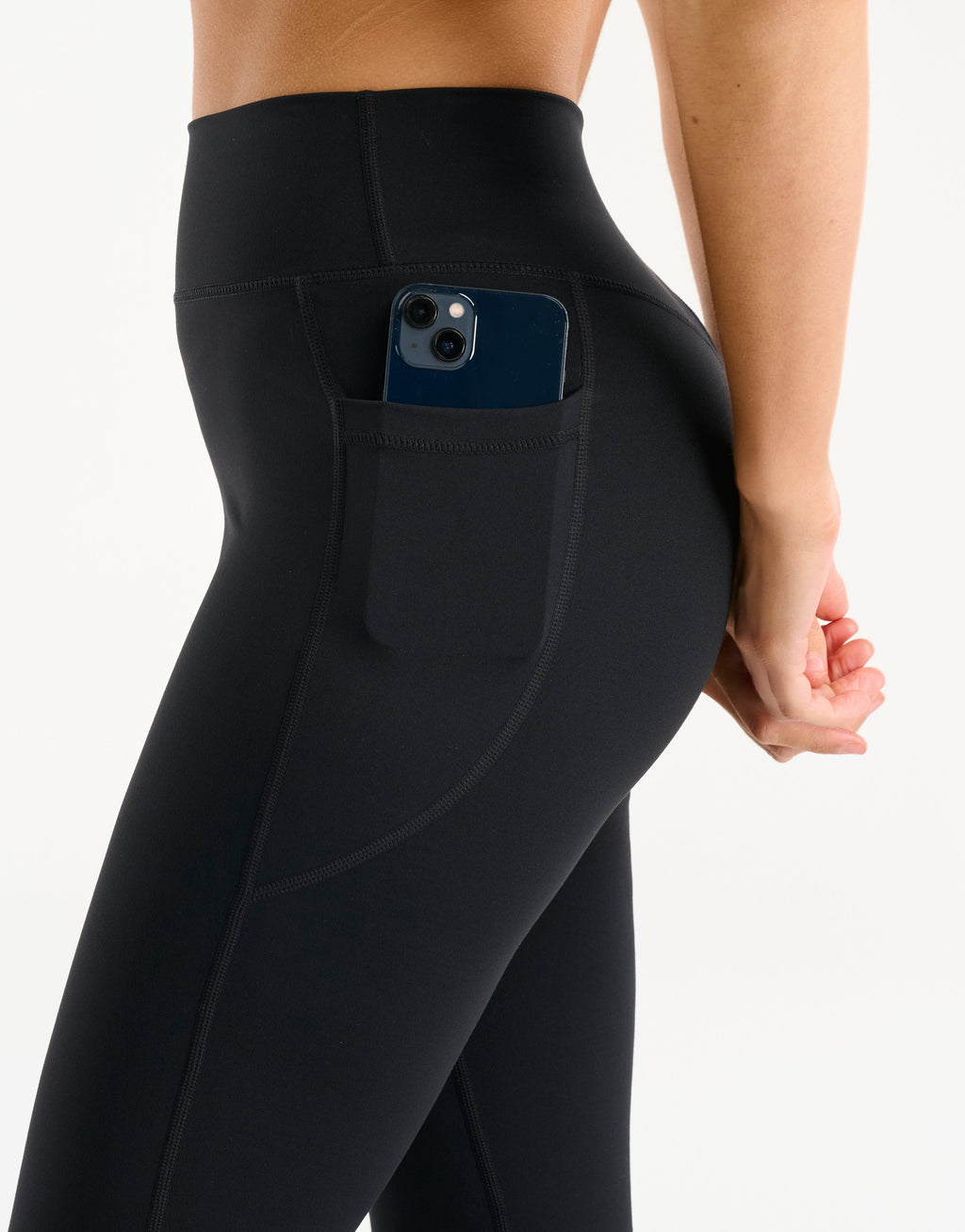 Flare Lycra Pocket Leggings - Black