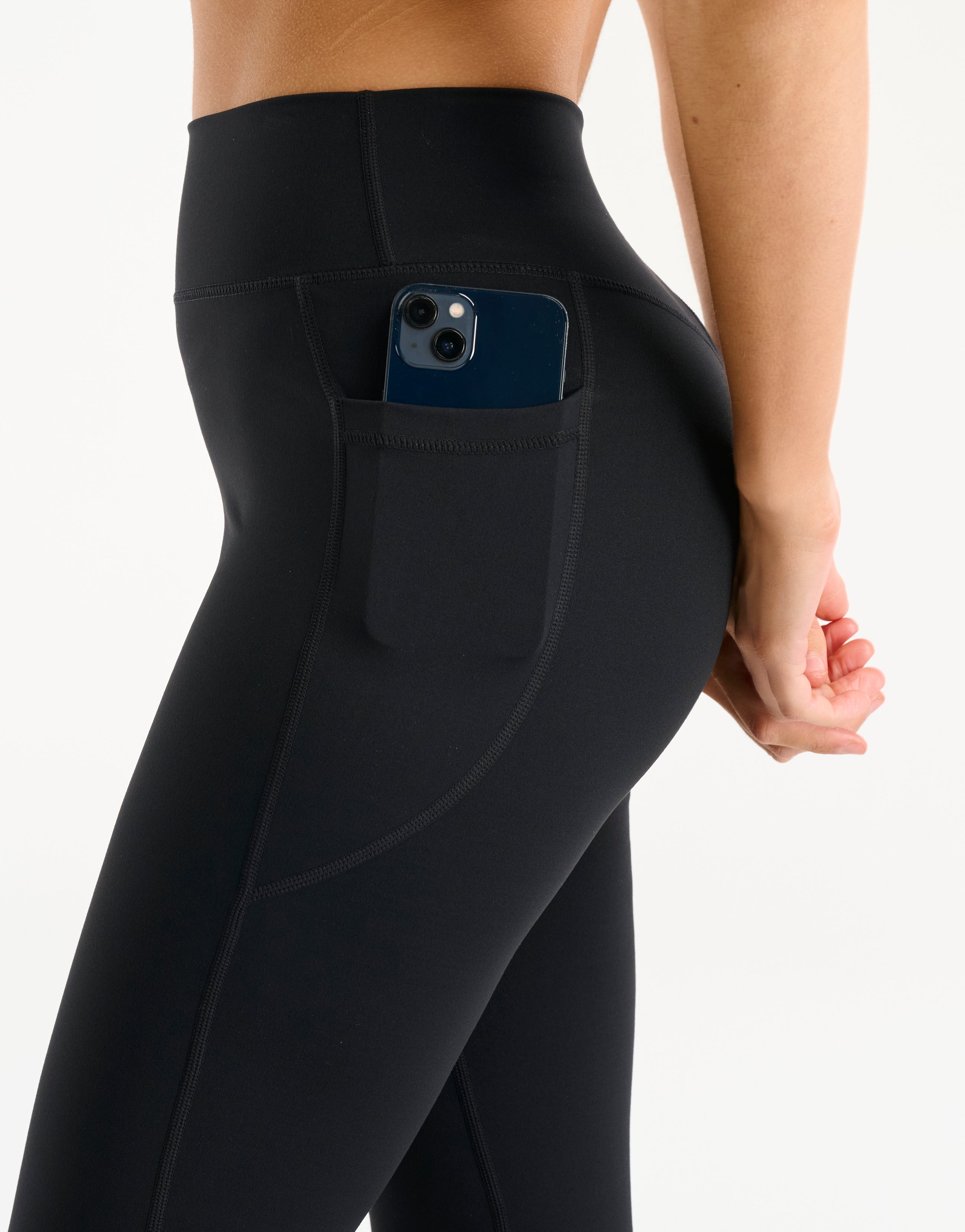 Flare Lycra Pocket Leggings - Black