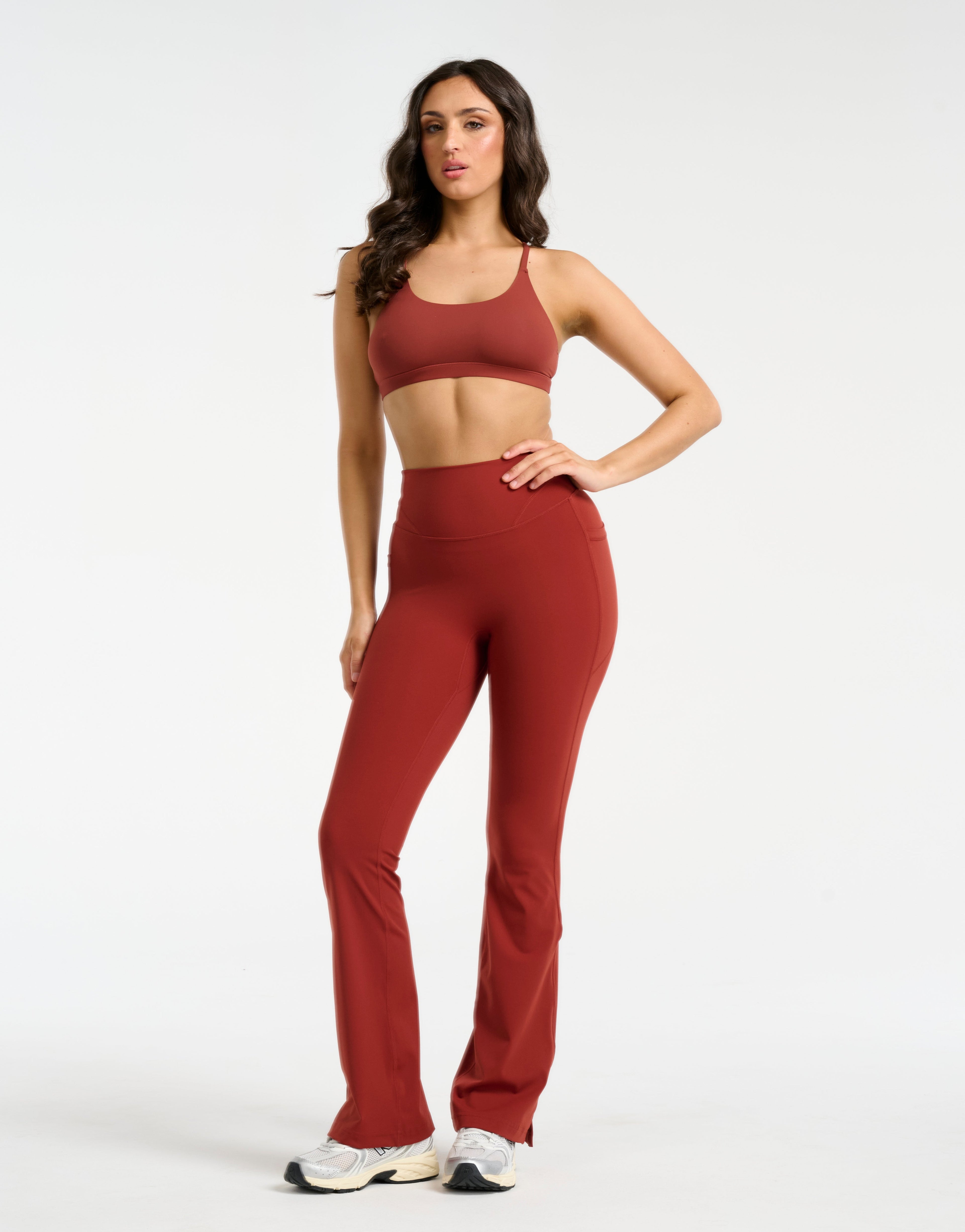 Sculpt Flare Pocket Leggings - Brown