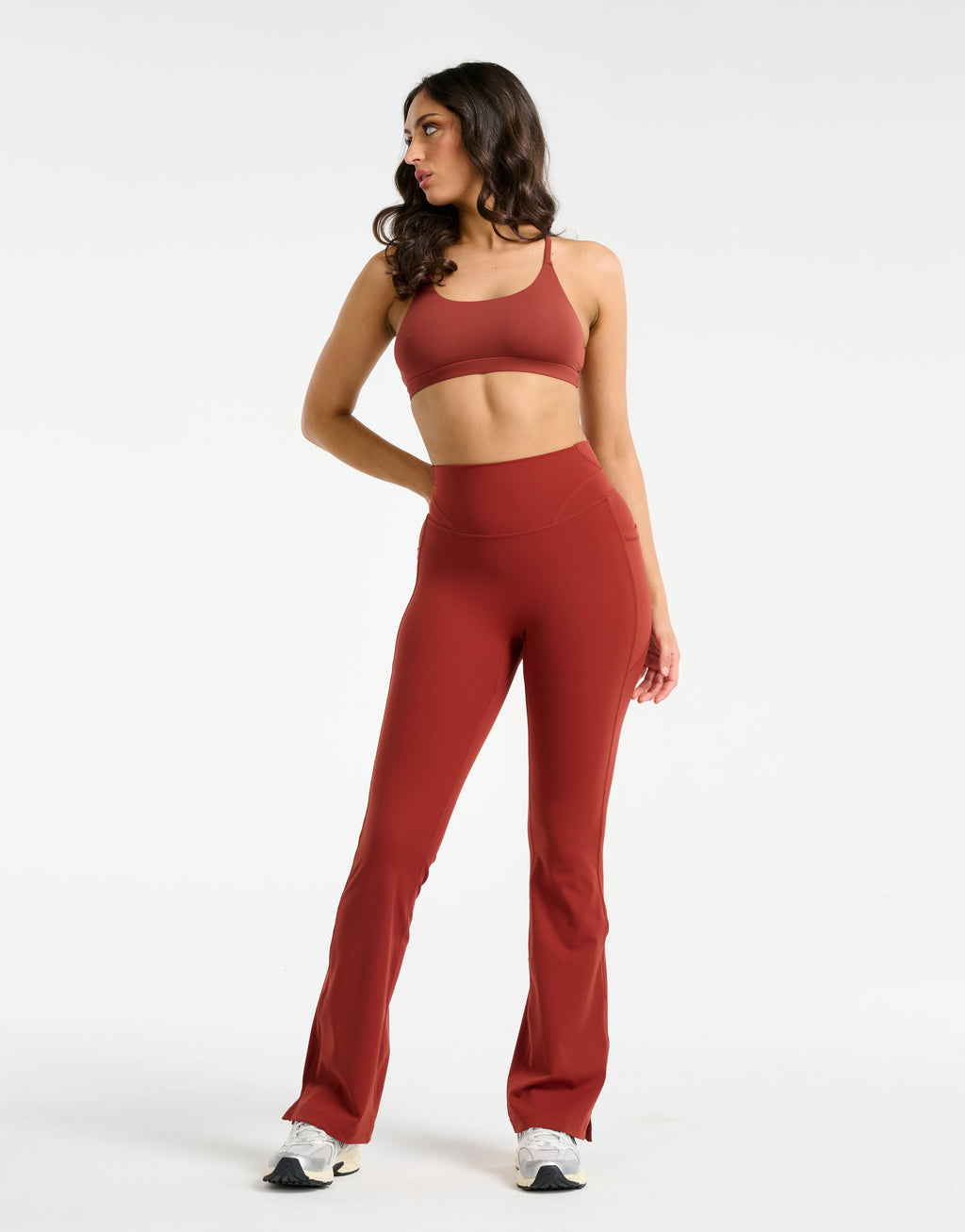 Sculpt Flare Pocket Leggings - Brown