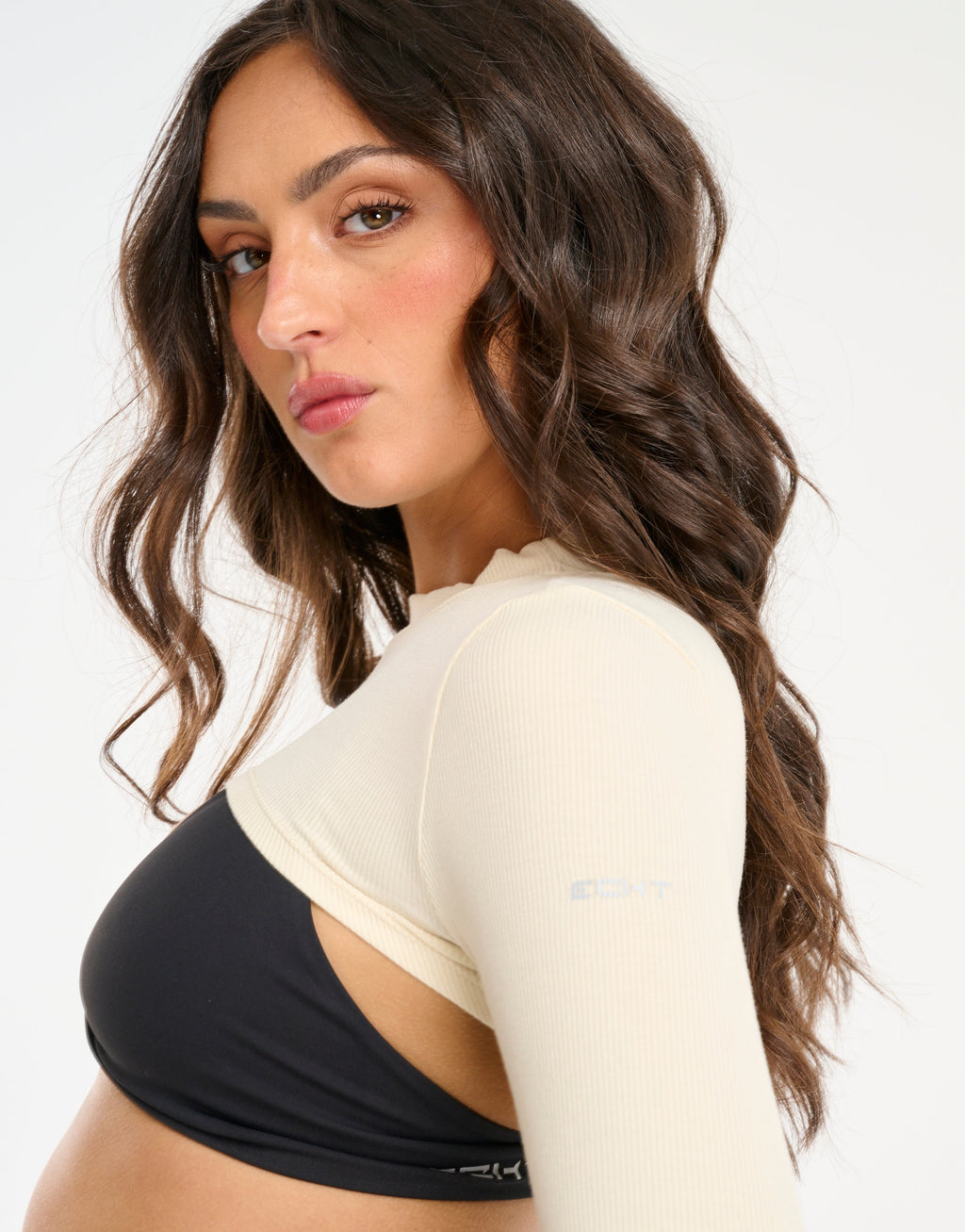 Echt Ribbed High Cut Long Sleeve - Taupe