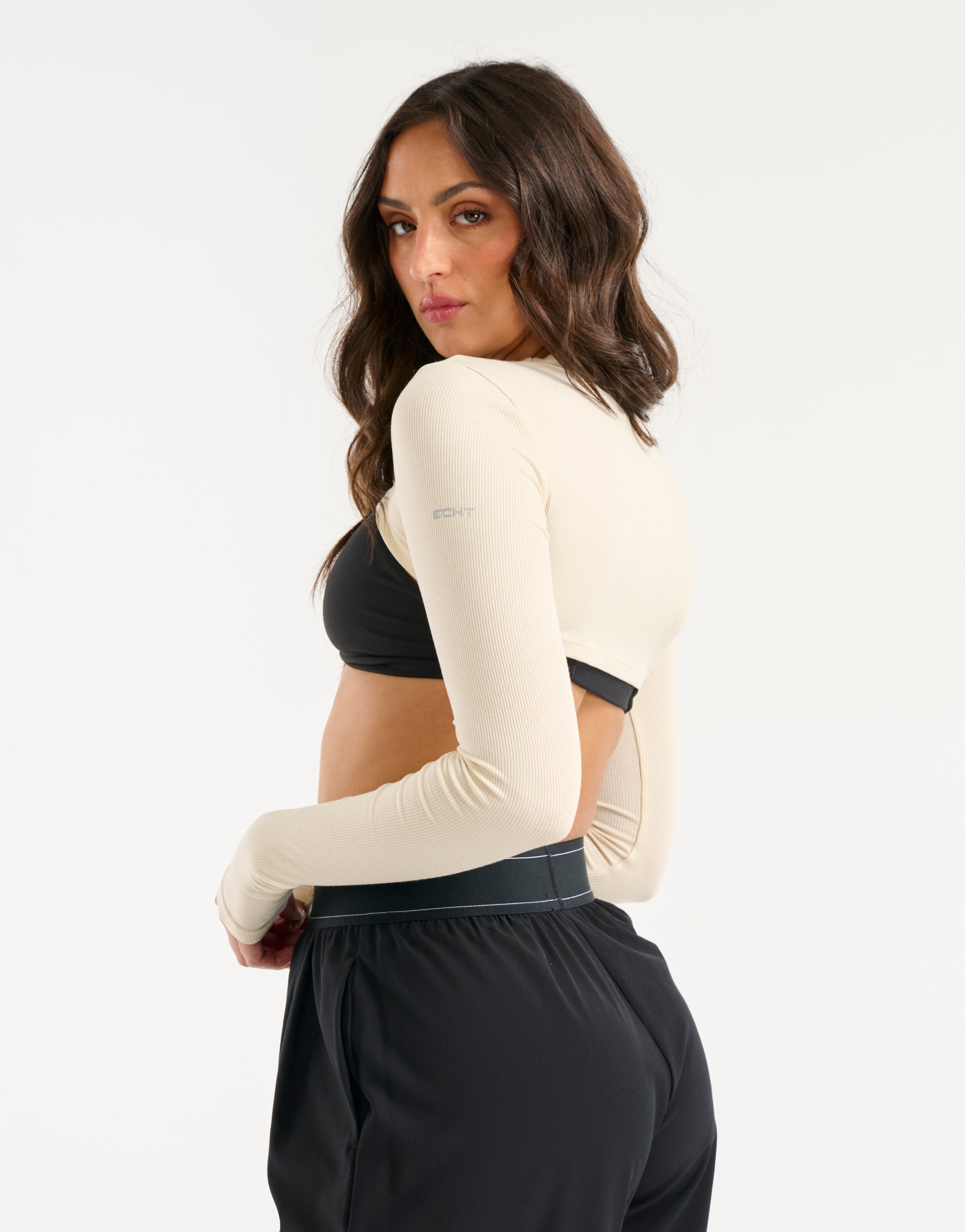 Echt Ribbed High Cut Long Sleeve - Taupe