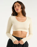 Echt Ribbed Cropped Long Sleeve - Taupe