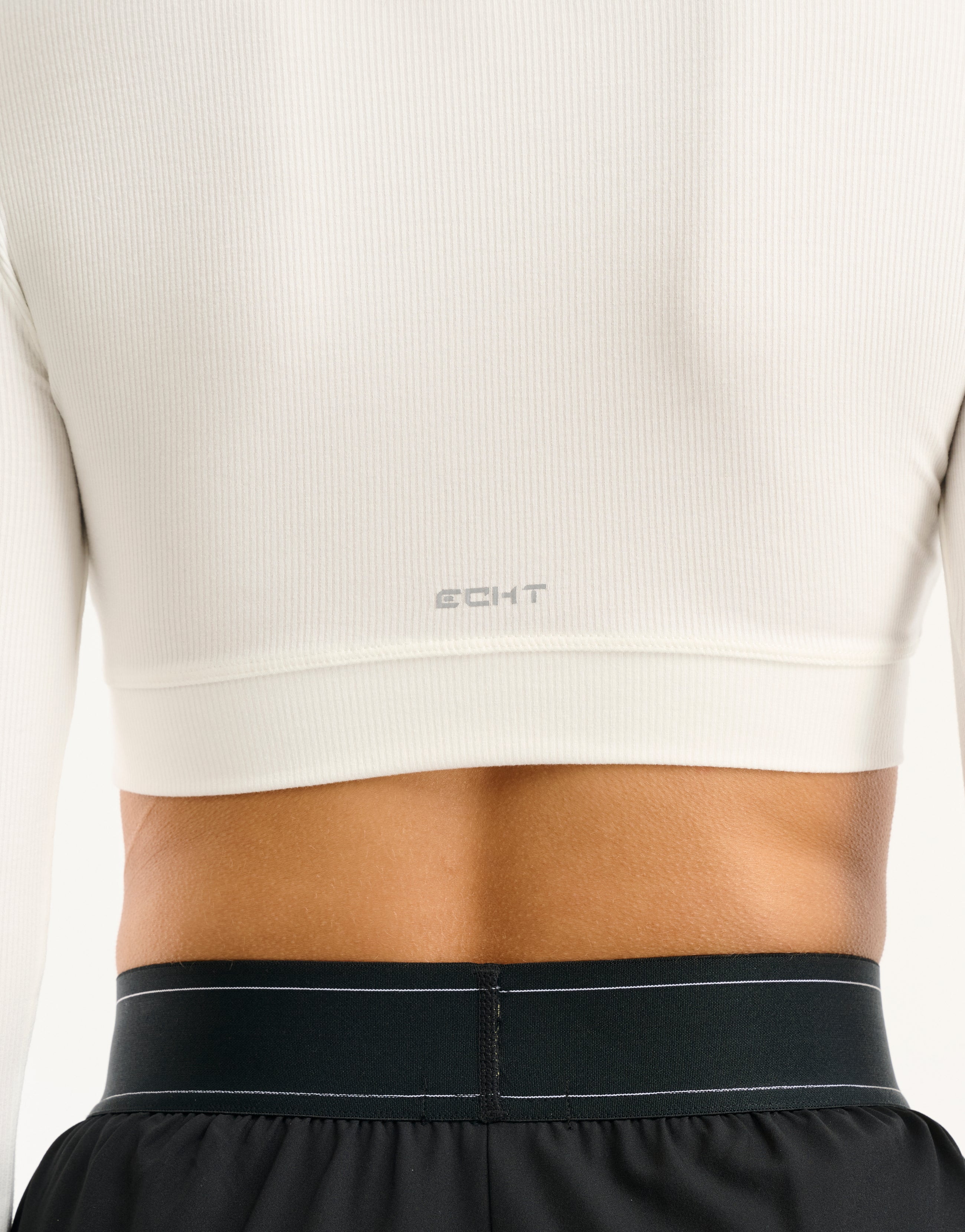 Echt Ribbed Cropped Long Sleeve - White