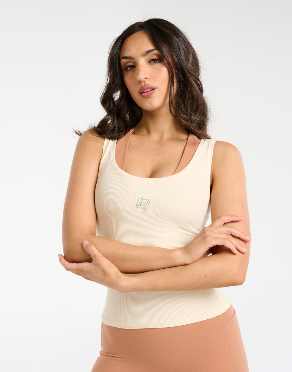 Ribbed Sculpt Tank - Cream