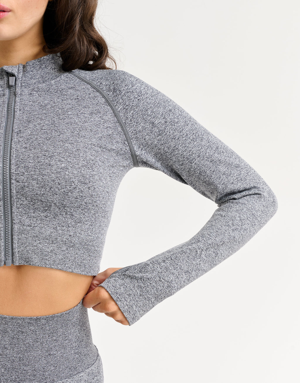 Arise Essential Zip-Up Long Sleeve - Charcoal