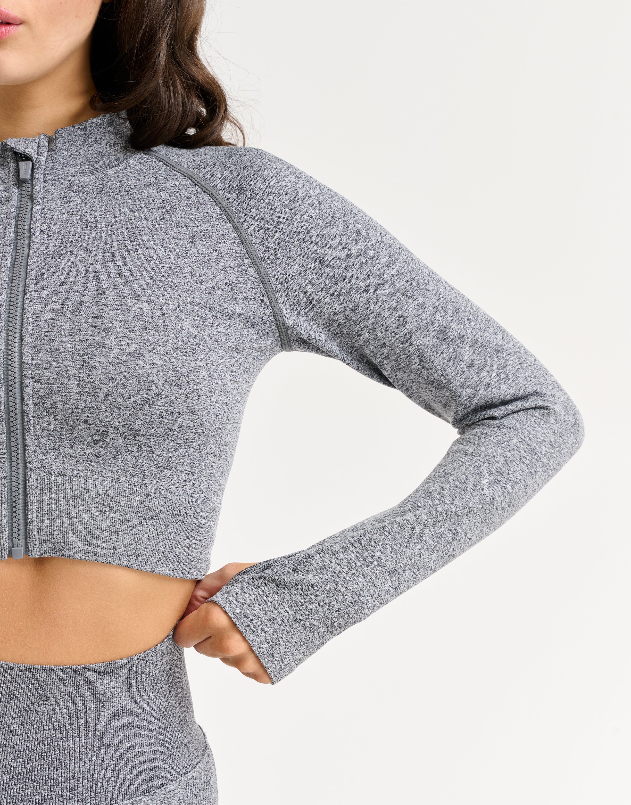 Arise Essential Zip-Up Long Sleeve - Charcoal