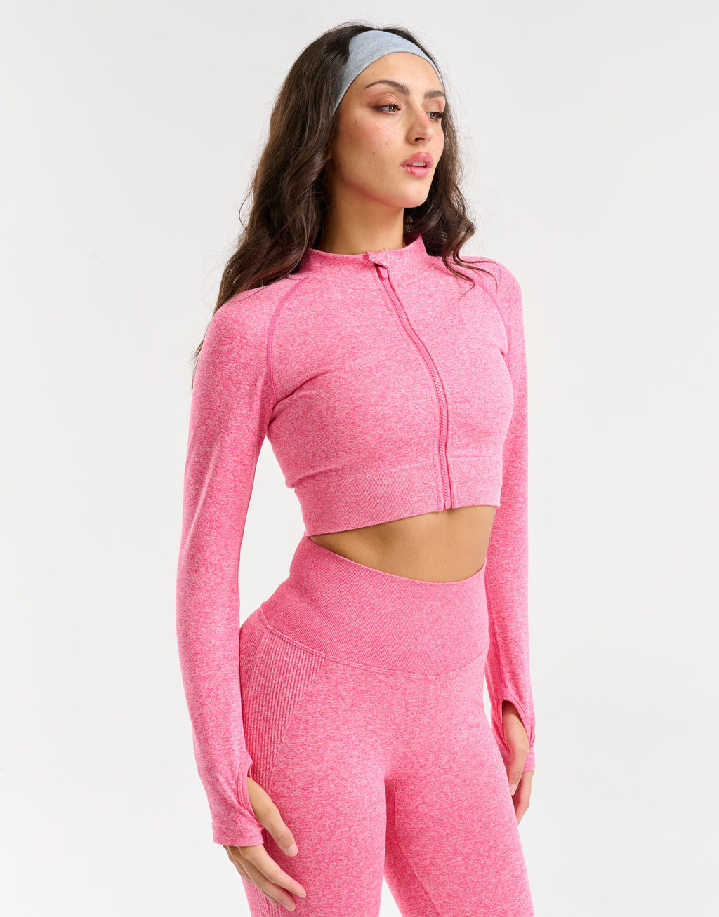 Arise Essential Zip-Up Long Sleeve - Pink
