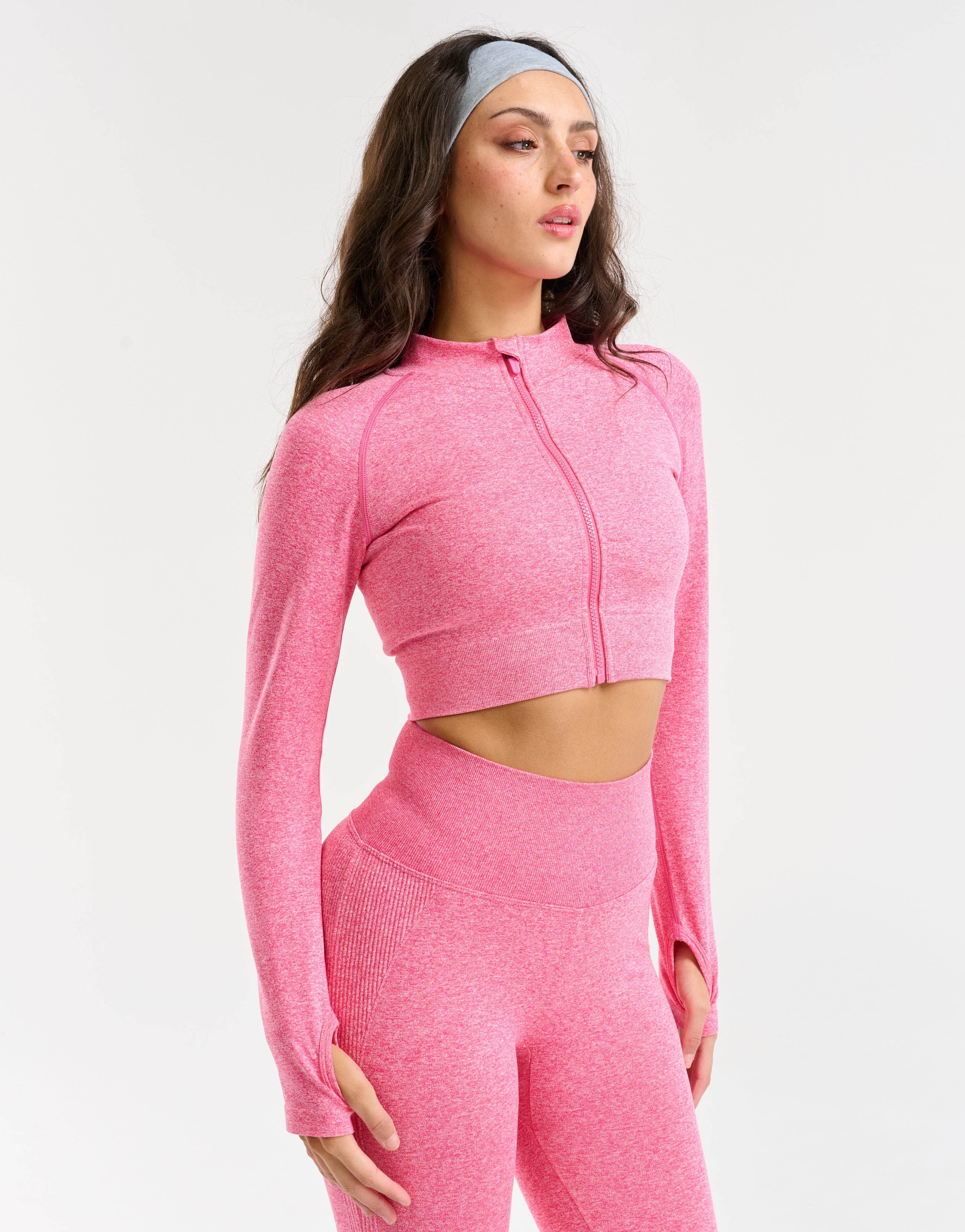 Arise Essential Zip-Up Long Sleeve - Pink